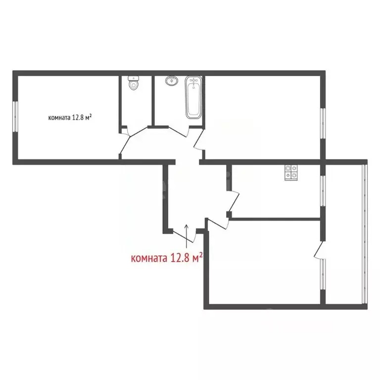 Комната Свердловская область, Екатеринбург ул. Таганская, 51А (12.8 м) - Фото 2
