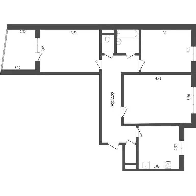 3-комнатная квартира: Омск, улица Крупской, 5 (64 м) - Фото 0