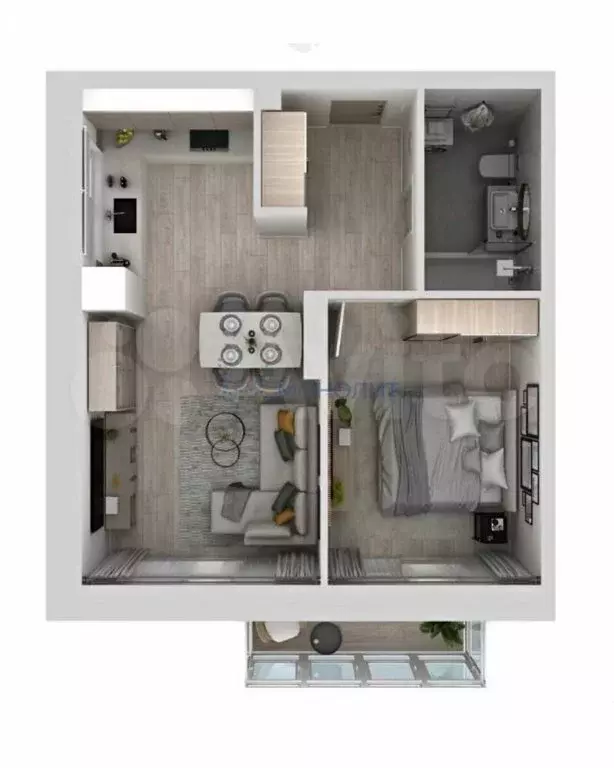 1-комнатная квартира: Нижний Новгород, Вишнёвый переулок, 3 (41.3 м) - Фото 1