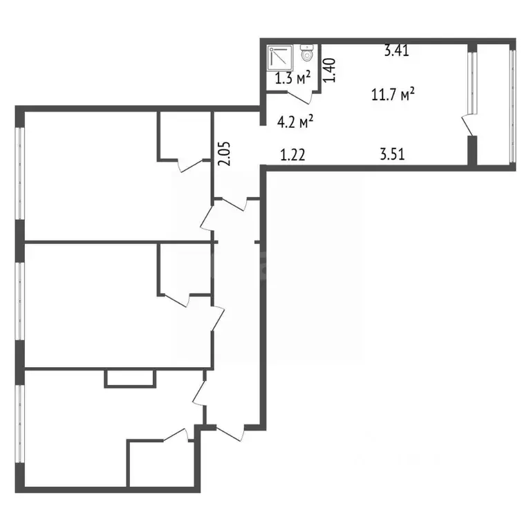 Комната Санкт-Петербург Поэтический бул., 11К1 (17.2 м) - Фото 2