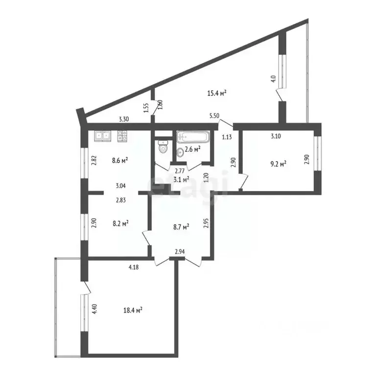 4-к кв. Кемеровская область, Кемерово ул. Свободы, 19А (81.5 м) - Фото 2