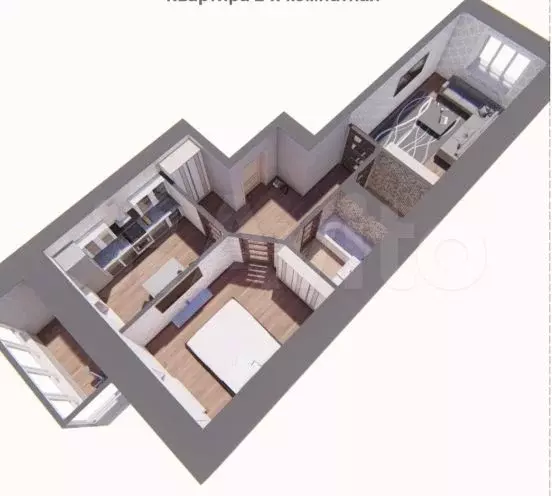 2-к. квартира, 58,5 м, 8/9 эт. - Фото 0