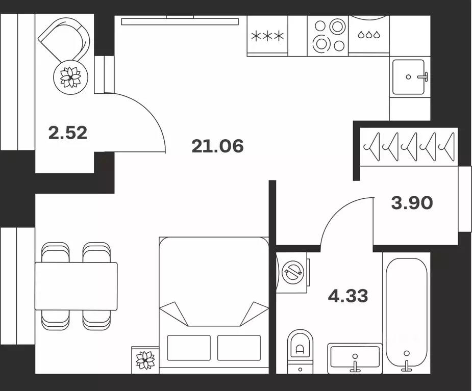 Студия Тульская область, Тула городской округ, с. Осиновая Гора ул. ... - Фото 1