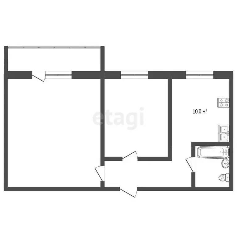 2-комнатная квартира: Нальчик, район Горная, Солнечная улица, 10к3 (67 ... - Фото 1