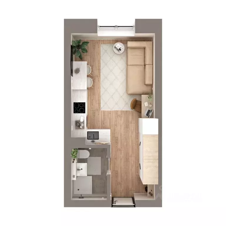 Студия Пермский край, Пермь Парковый просп., 36В (23.3 м) - Фото 2