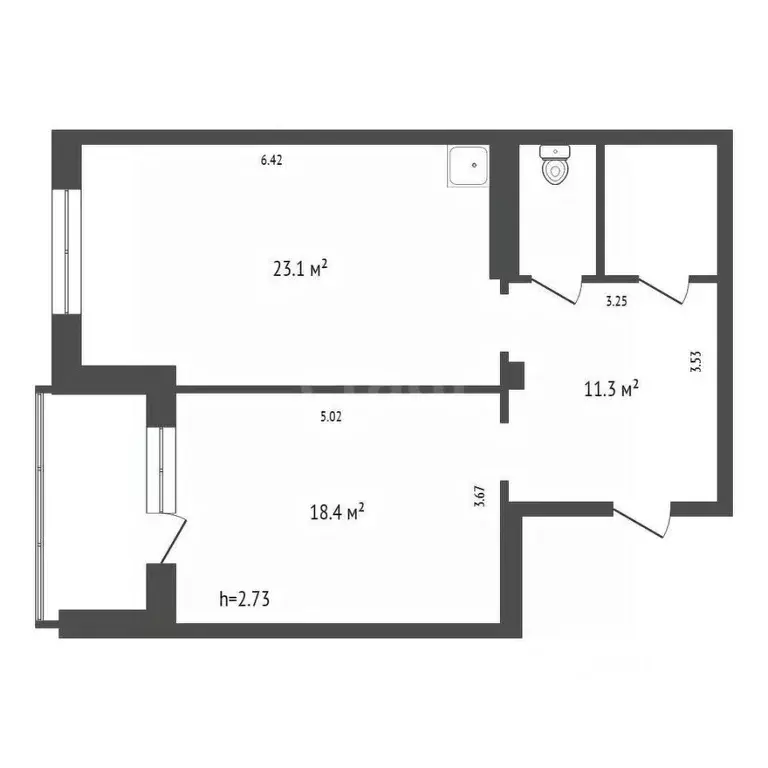 2-к кв. Красноярский край, Красноярск ул. Вильского, 38 (58.2 м) - Фото 1