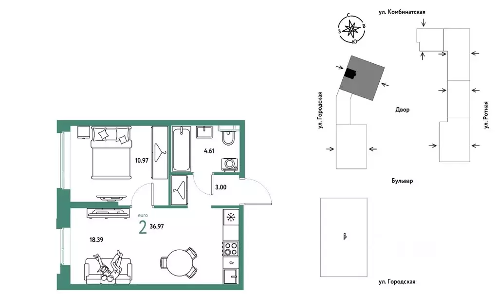 2-к кв. Свердловская область, Екатеринбург муниципальное образование, ... - Фото 1