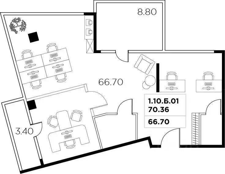 Офис в Москва ул. Маршала Прошлякова, 23 (79 м) - Фото 2