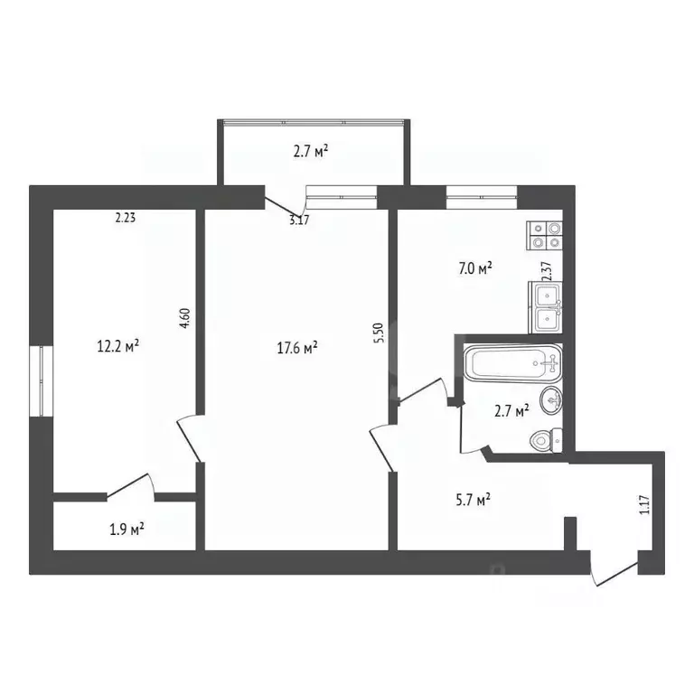 2-к кв. Крым, Евпатория ул. Демышева, 132 (45.1 м) - Фото 2