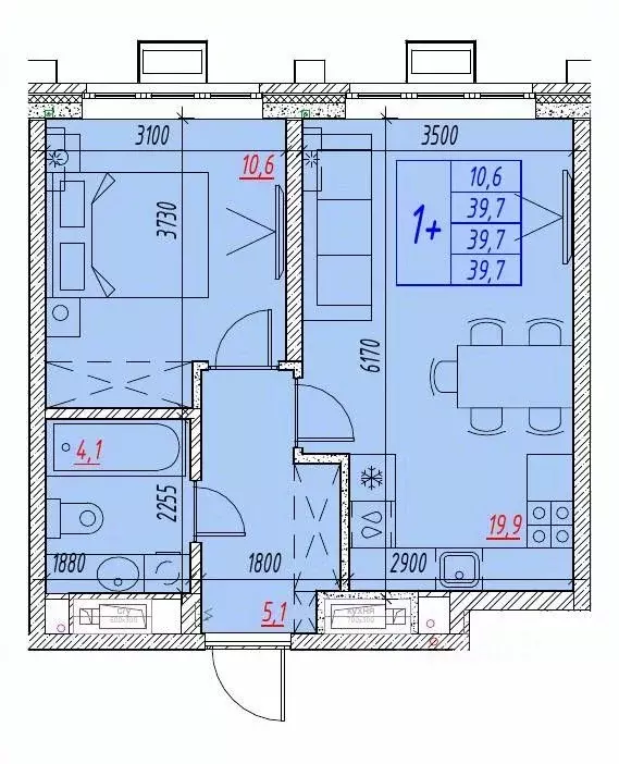 2-к кв. Астраханская область, Астрахань ул. Бэра, 29 (39.7 м) - Фото 1