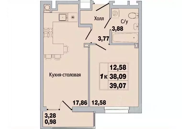 1-к кв. Ростовская область, Батайск ул. Ушинского, 31к1 (38.2 м) - Фото 0
