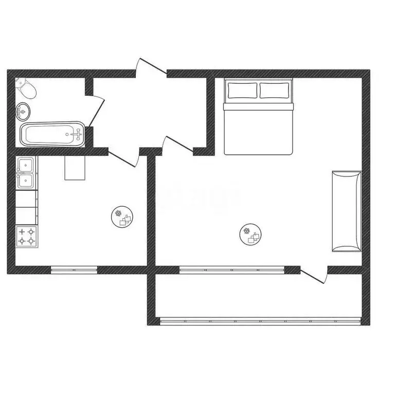 1-комнатная квартира: Краснодар, улица имени Калинина, 13к53 (33.9 м) - Фото 0