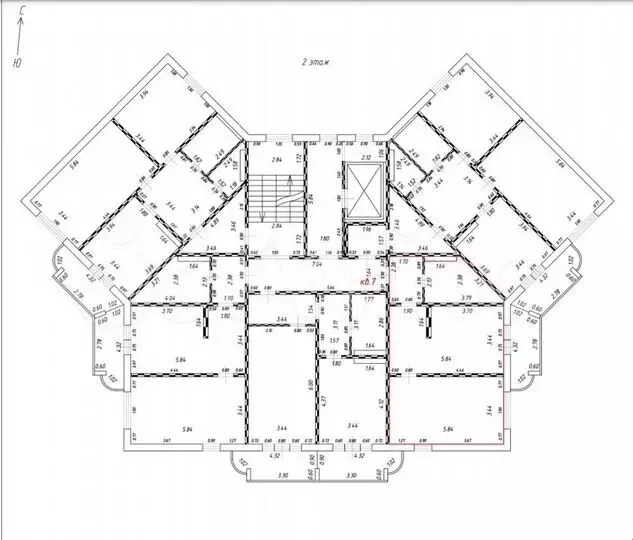 1-к. квартира, 51м, 2/7эт. - Фото 1