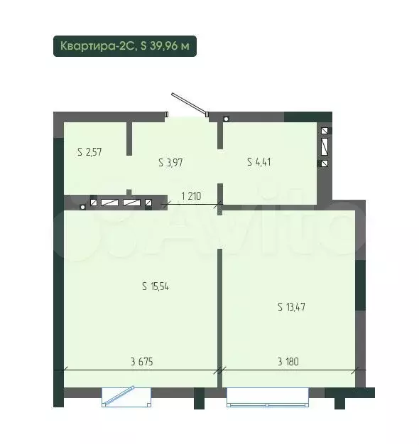 2-к. квартира, 40 м, 8/12 эт. - Фото 0