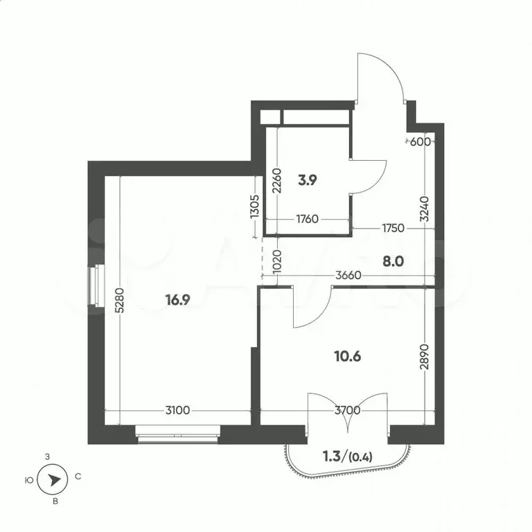 1-к. квартира, 39,8 м, 11/14 эт. - Фото 1