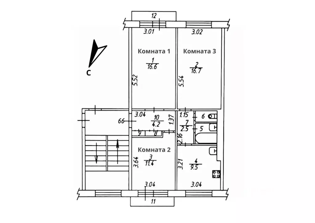 3-к кв. Московская область, Чехов ул. Чехова, 6а (64.0 м) - Фото 1