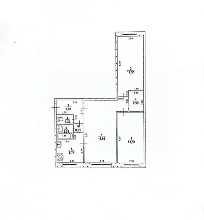 3-к кв. Ульяновская область, Ульяновск Отрадная ул., 54 (59.1 м) - Фото 2