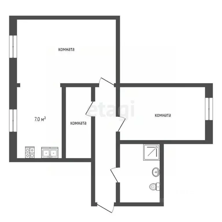 3-к кв. Ростовская область, Таганрог ул. Дзержинского, 152 (62.2 м) - Фото 1