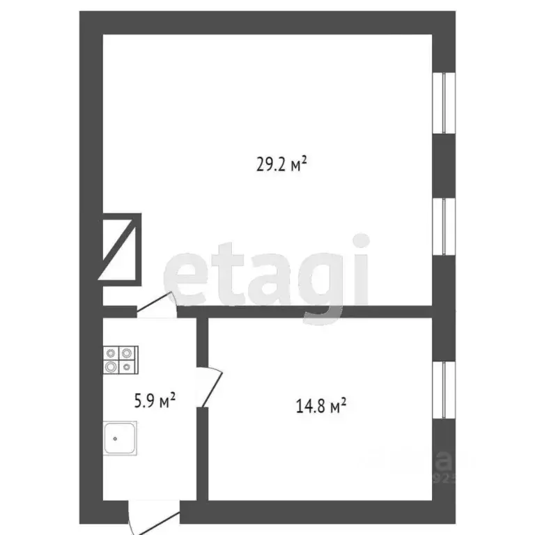 2-к кв. Крым, Симферополь ул. Киевская (50.0 м) - Фото 0