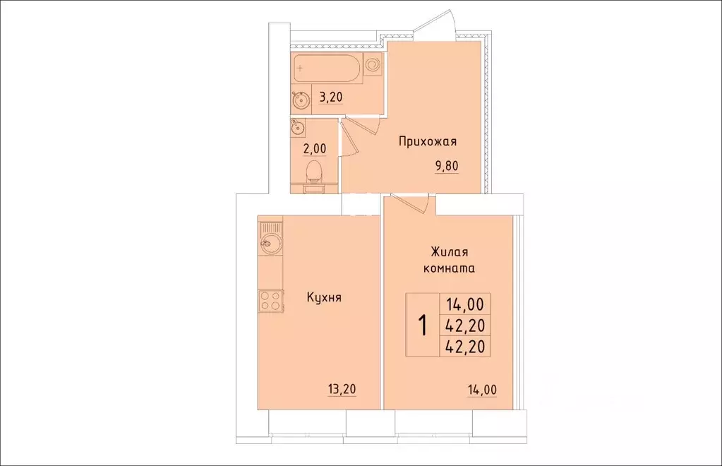 1-к кв. Кировская область, Киров Хлебозаводской проезд, 6 (42.2 м) - Фото 1