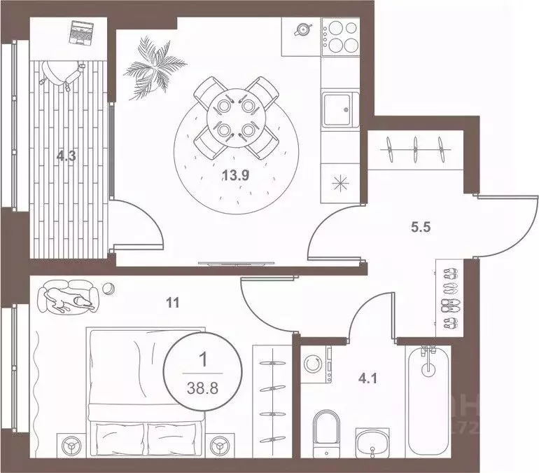 1-к кв. Пензенская область, Пенза Арбеково жилрайон, Дальнее Арбеково ... - Фото 1