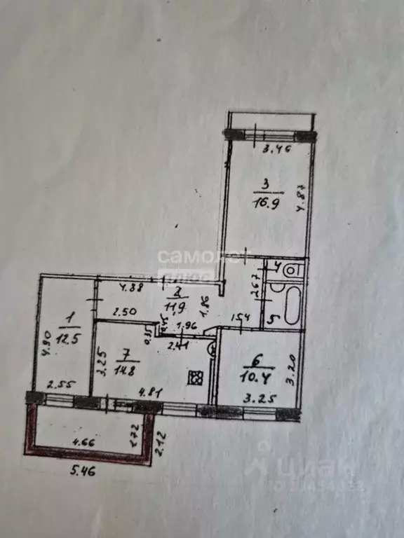 3-к кв. Марий Эл, Йошкар-Ола ул. Подольских Курсантов, 12 (75.2 м) - Фото 2