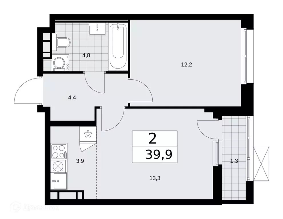Продаётся квартира-студия, 39.9 м - Фото 1