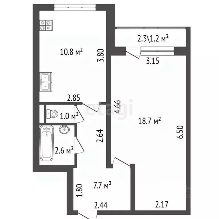 1-к кв. Санкт-Петербург Будапештская ул., 106К1 (40.8 м) - Фото 1