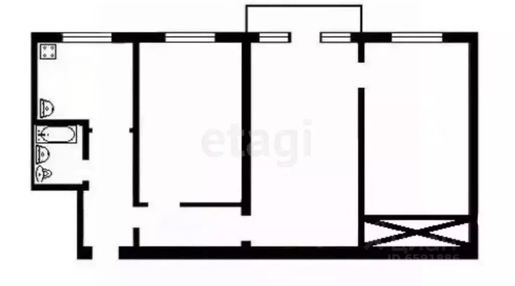 3-к кв. Тульская область, Тула ул. Костычева, 8 (42.2 м) - Фото 2