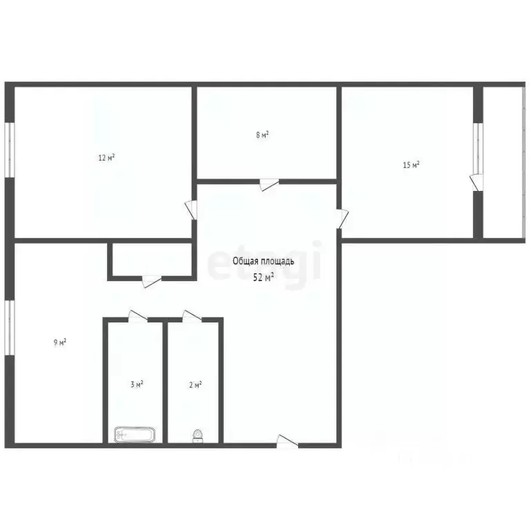 2-к кв. Брянская область, Карачев ул. Горького, 4 (52.0 м) - Фото 2