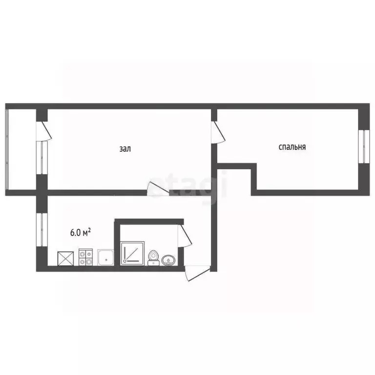 2-к кв. Ростовская область, Батайск пер. 1-й Локомотивный, 15 (42.0 м) - Фото 2