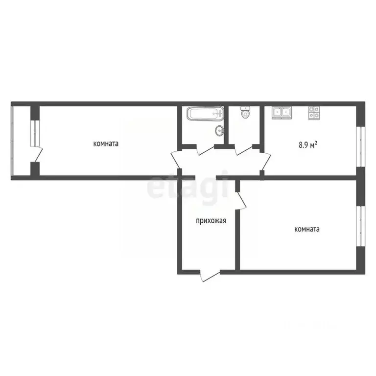 2-к кв. Ямало-Ненецкий АО, Муравленко ул. Ленина, 129 (51.7 м) - Фото 2