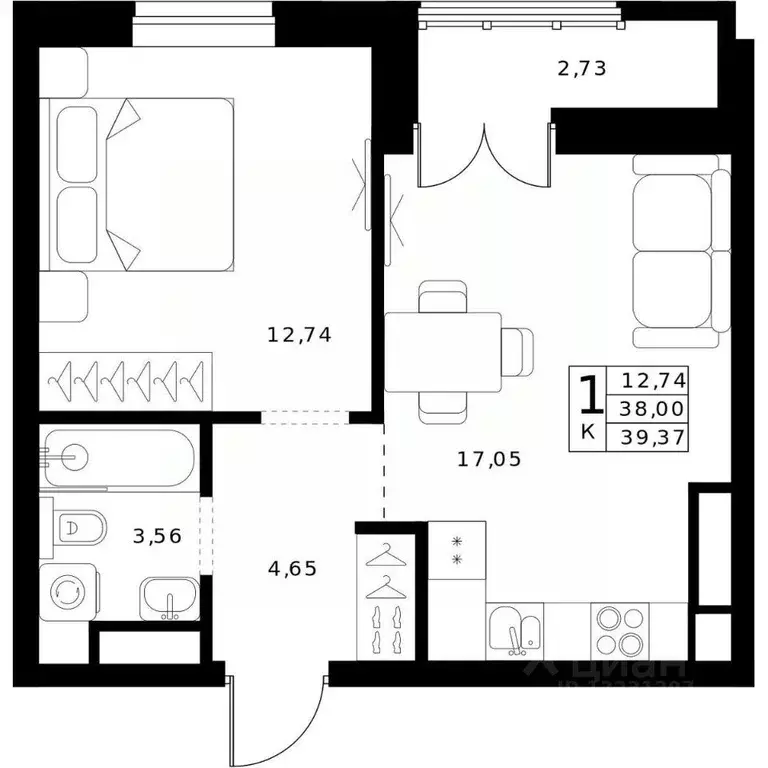 1-к кв. Нижегородская область, Нижний Новгород Ленгородок мкр, Мед ... - Фото 1