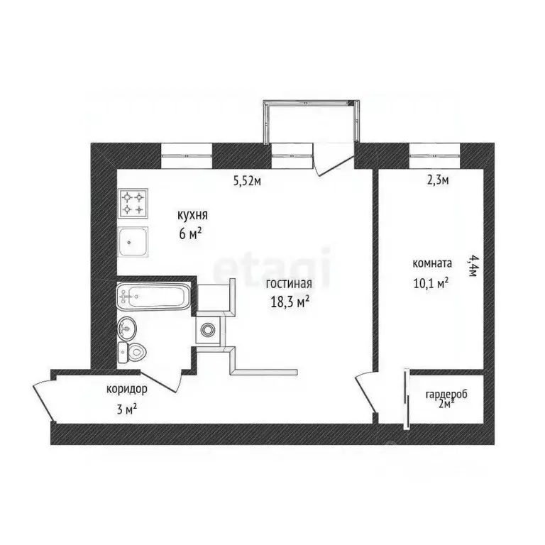 2-к кв. Вологодская область, Череповец ул. Ленина, 119 (42.8 м) - Фото 2