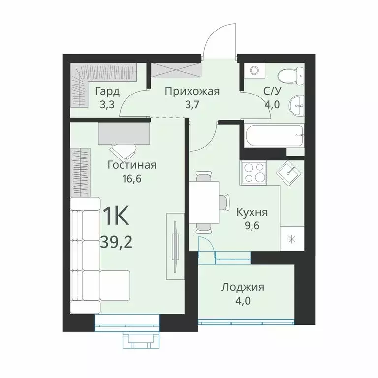 1-комнатная квартира: Новосибирск, улица Объединения, 28 (39.2 м) - Фото 0