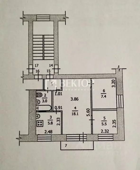 2-к кв. Костромская область, Кострома ул. Маяковского, 9б (41.9 м) - Фото 2