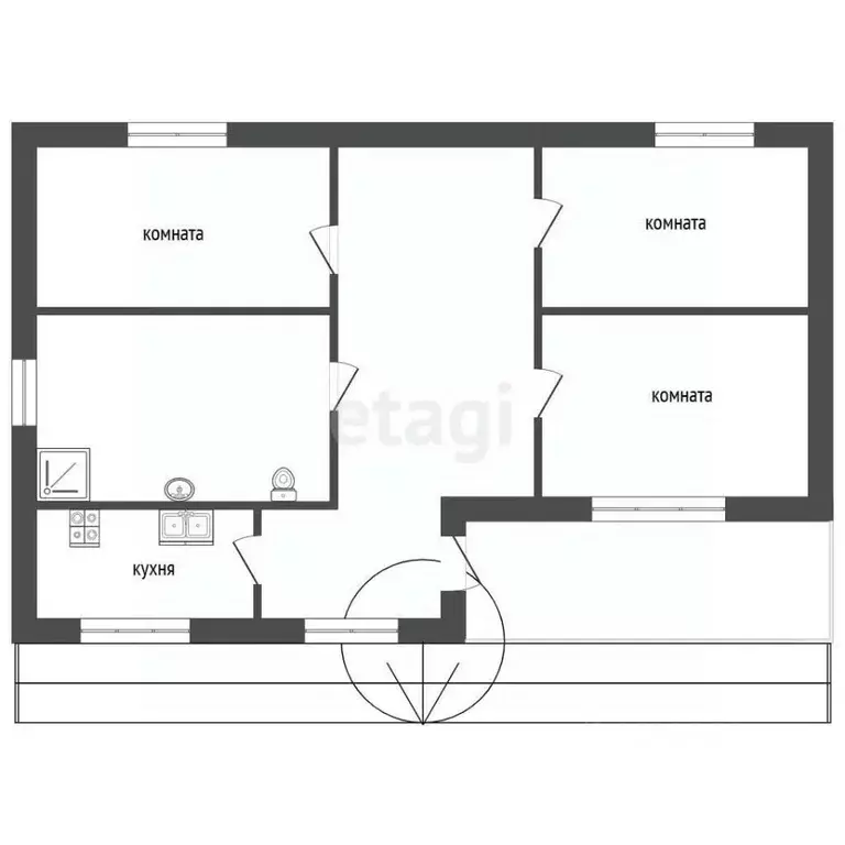 Дом в Крым, Сакский район, Молочненское с/пос, с. Витино уч1 (53 м) - Фото 2