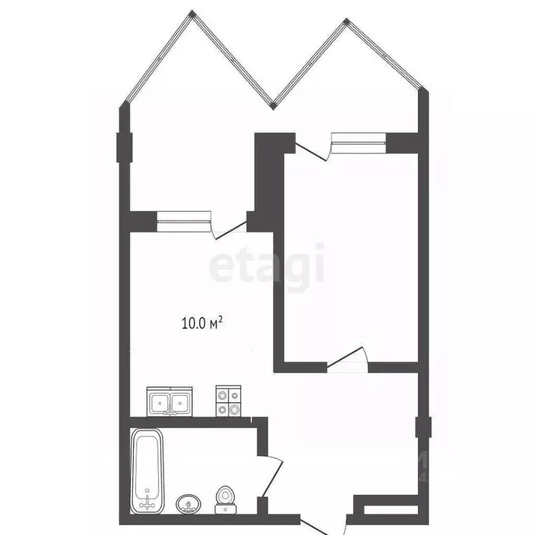 2-к кв. Крым, Ялта ул. Дражинского, 48 (52.0 м) - Фото 1