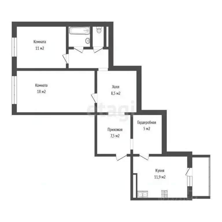 2-к кв. Псковская область, Псков Инженерная ул., 23А (70.7 м) - Фото 1