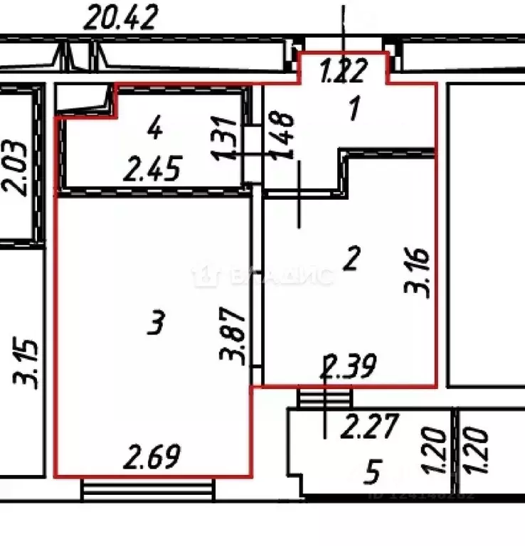 1-к кв. Московская область, Химки ул. 1-я Сестрорецкая, 1 (23.6 м) - Фото 2