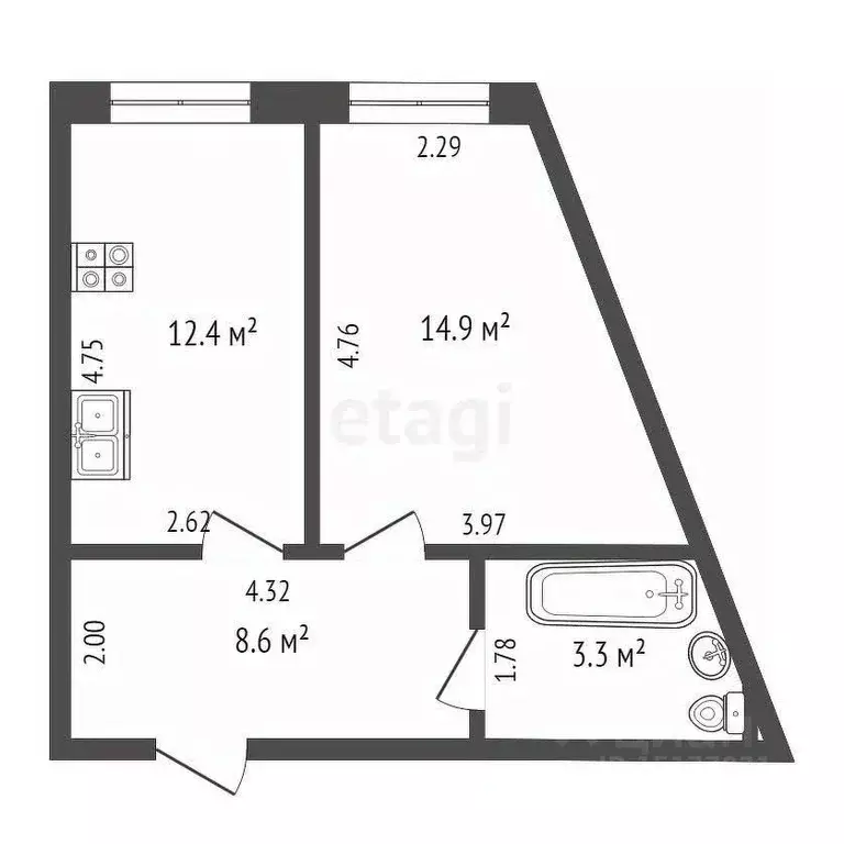 1-к кв. Ямало-Ненецкий АО, Тарко-Сале Пуровский район, ул. Осенняя, 9 ... - Фото 2