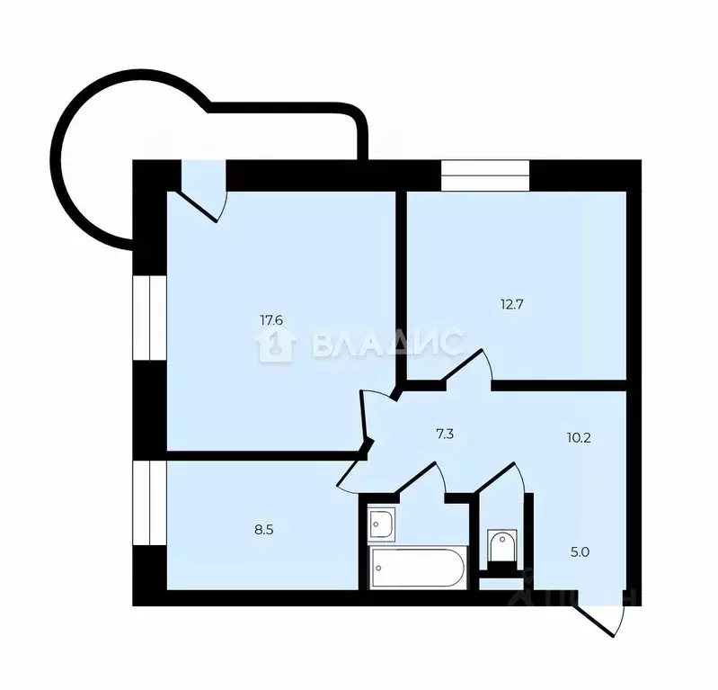 2-к кв. Воронежская область, Воронеж бул. Победы, 36 (52.5 м) - Фото 2