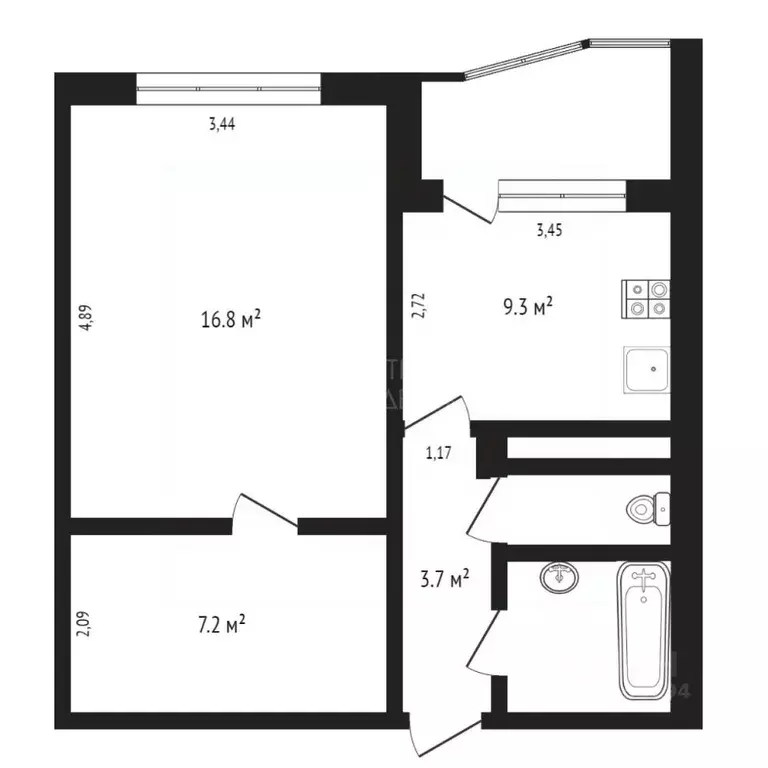 1-к кв. Тюменская область, Тюмень Широтная ул., 170к2 (43.0 м) - Фото 1