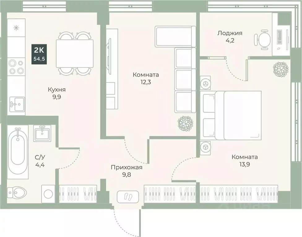 Свободной планировки кв. Курганская область, Курган Заозерный ... - Фото 1