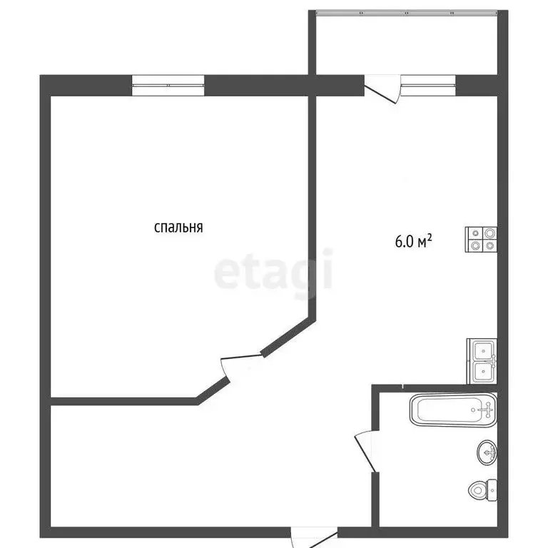 1-комнатная квартира: Батайск, улица Ушинского, 43 (27 м) - Фото 0