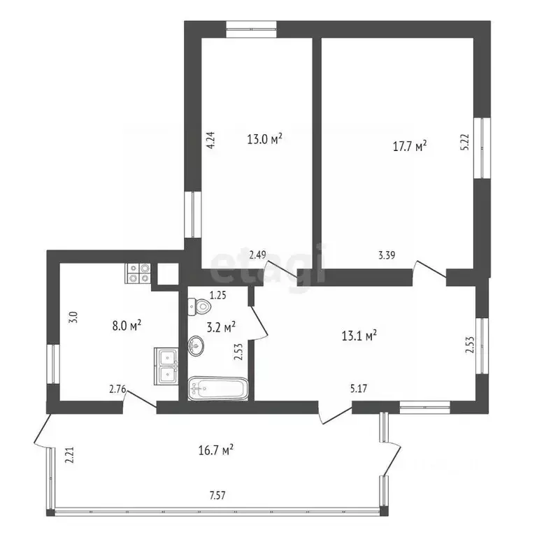 Дом в Крым, Сакский район, с. Фрунзе ул. Октябрьская (71 м) - Фото 2