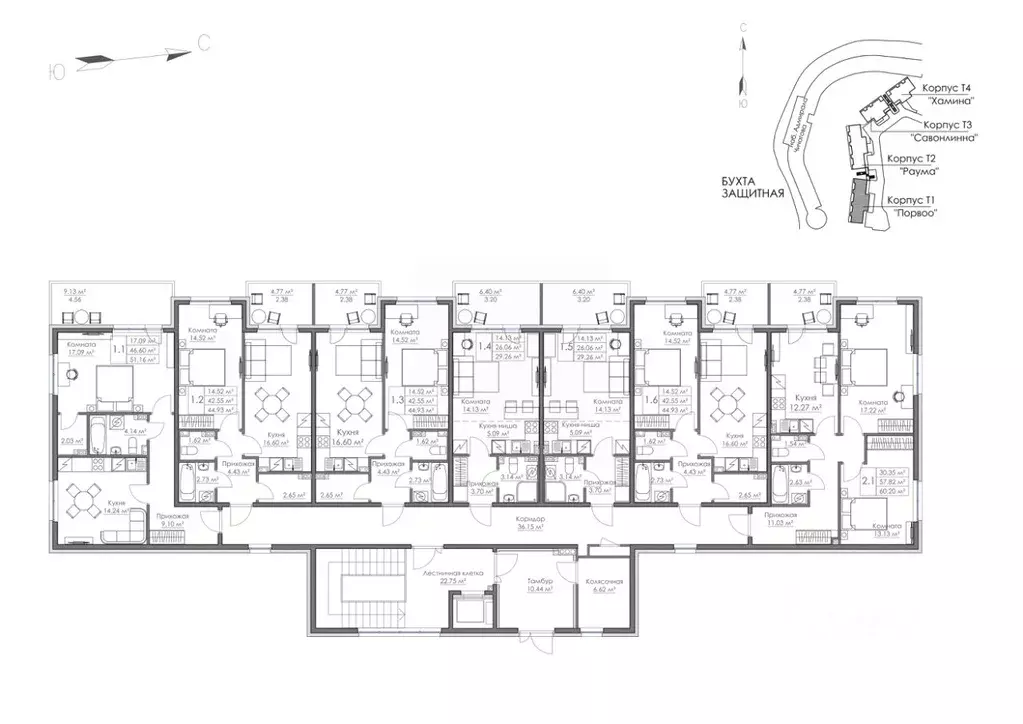Свободной планировки кв. Ленинградская область, Выборг наб. Адмирала ... - Фото 2