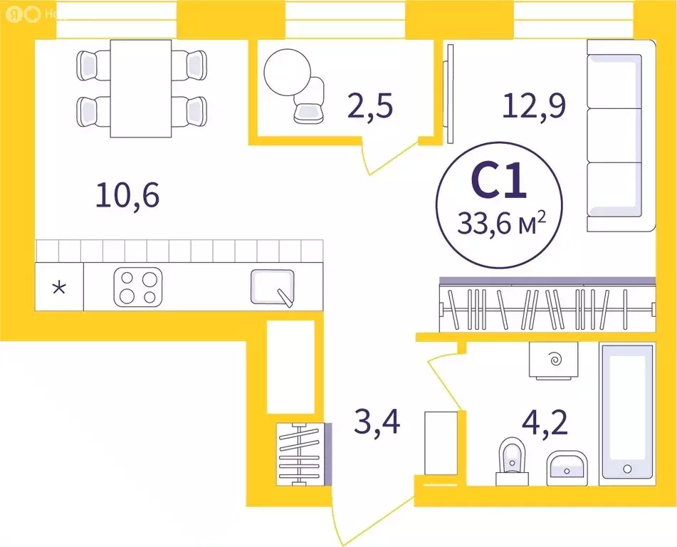 Квартира-студия: Екатеринбург, улица 22-го Партсъезда, 5 (32.29 м) - Фото 0