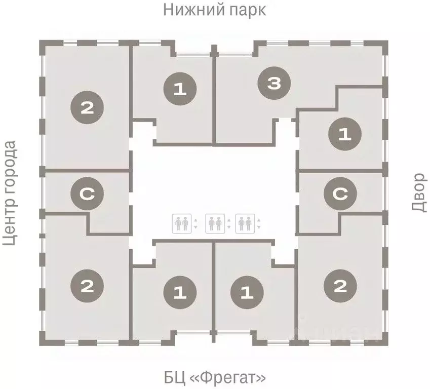 2-к кв. Липецкая область, Липецк пл. Петра Великого, 1 (67.19 м) - Фото 1