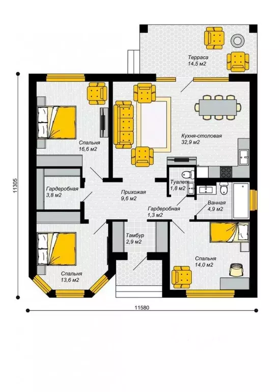 Дом в Адыгея, Тахтамукайский район, Козет аул ул. Меза, 5 (103 м) - Фото 1